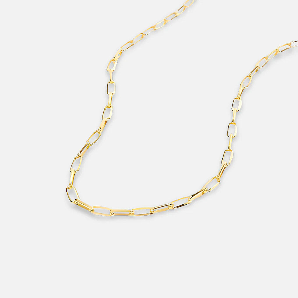 Noviqlo | Gold Colour Rectangular Link Chain Necklace