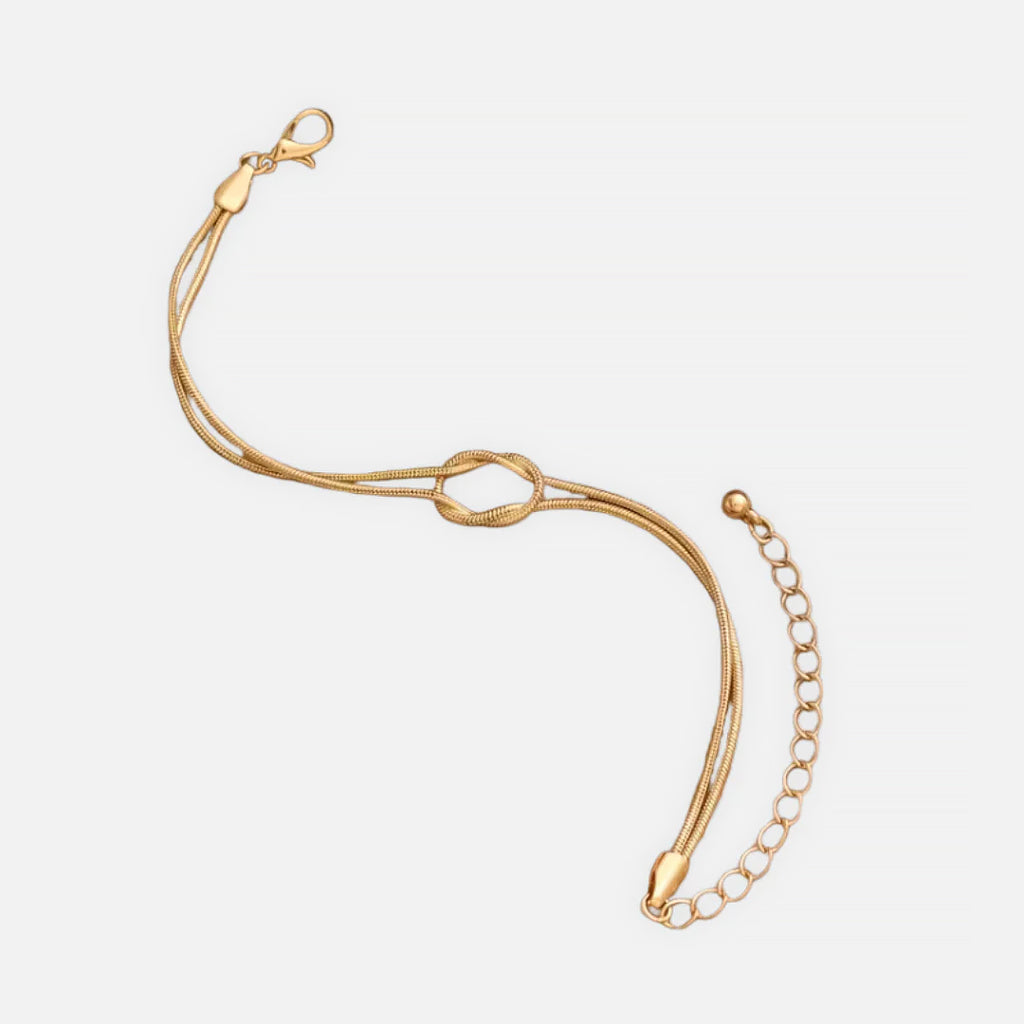 Noviqlo | Knotted Snake Chain Bracelet in Gold Colour