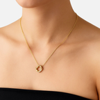 Noviqlo | Dainty Circle Pendant Necklace in Gold or Silver Colour