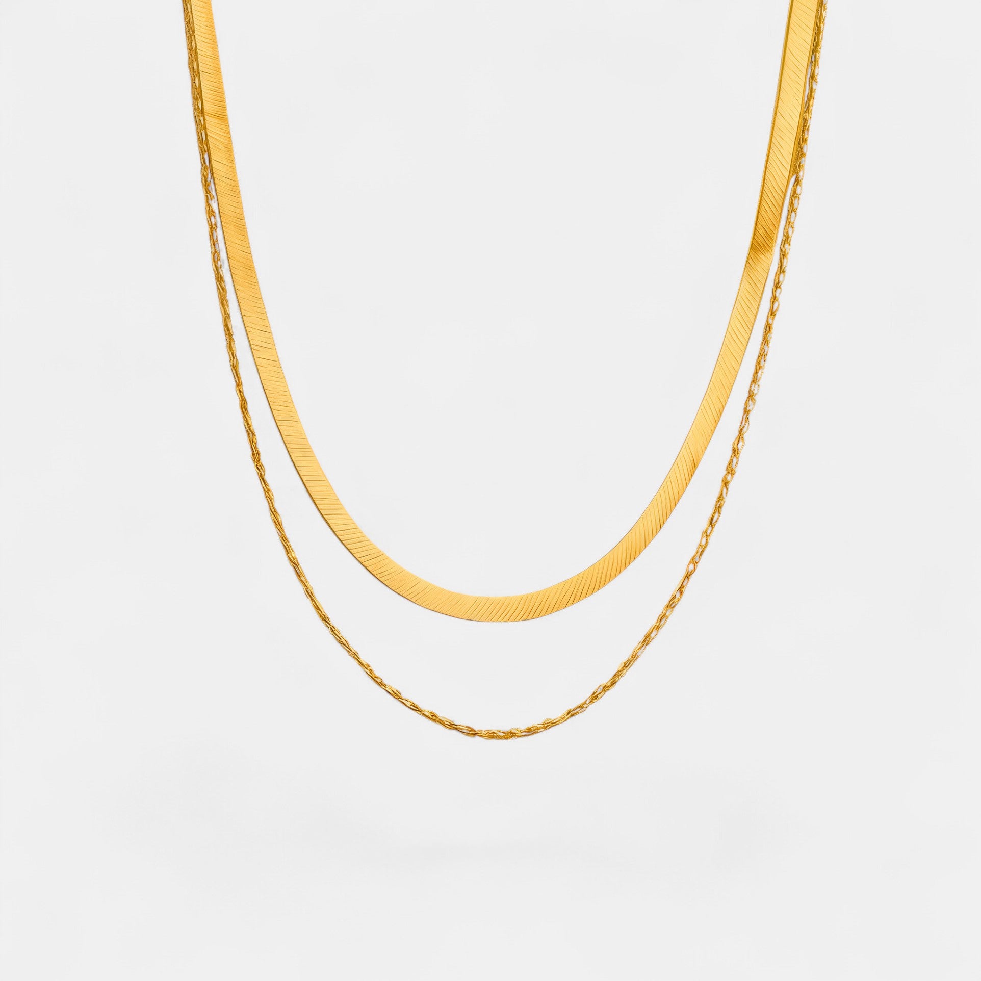 Noviqlo | Double Layer Gold Colour Snake Chain Necklace