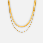 Noviqlo | Double Layer Gold Colour Snake Chain Necklace