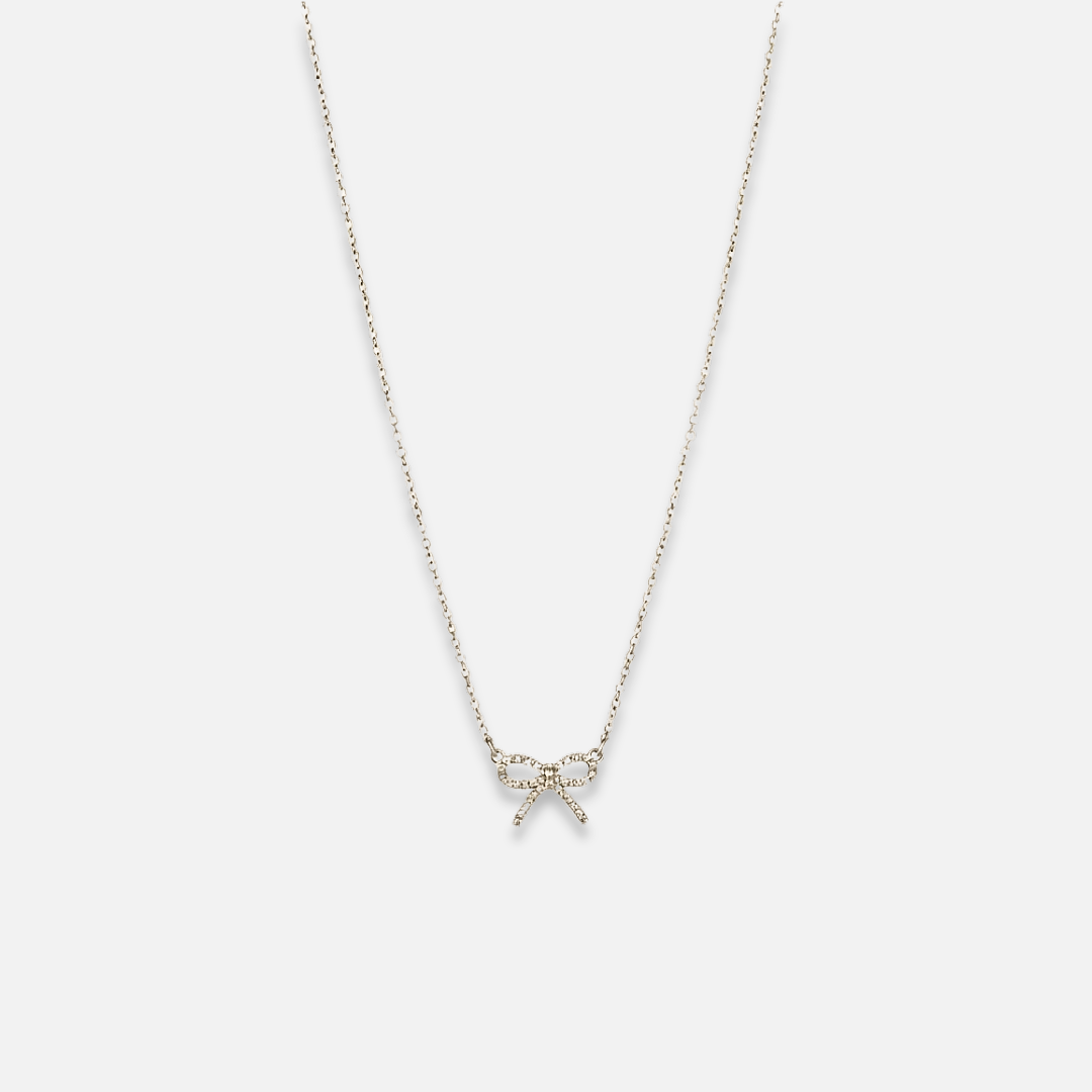 Noviqlo | Dainty Bow Pendant Necklace in Gold or Silver Colour